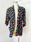Abstract Floral Print Rayon Shorts Set | Large
