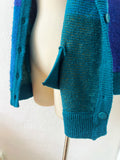 Color Block Acrylic Cardigan Sweater | XL