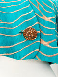 Cropped Teal Linen Jacket | Medium