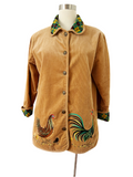 Bob Mackie Wearable Art Embroidered Corduroy Jacket | Large