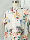 Playful Novelty Print Cotton Blouse | Large