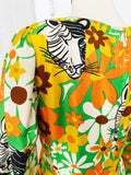 Colina Jungle Cat Print Silk Dress | Medium (As Is)