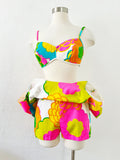 Malia of Honolulu Vibrant Cotton Playsuit with Matching Bra Top | Small