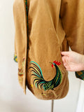 Bob Mackie Wearable Art Embroidered Corduroy Jacket | Large