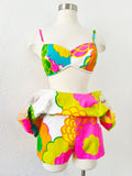 Malia of Honolulu Vibrant Cotton Playsuit with Matching Bra Top | Small