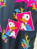 Magenta Hand Embroidered Donald Duck Caftan L|XL