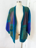 Color Block Acrylic Cardigan Sweater | XL