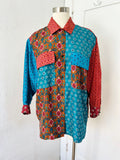 Carole Little Silk Paisley Print Skirt Set | Large