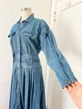 Classic Wash Denim Midi Shirtdress | Large