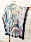 Picasso Print Scarf Double Sided Scarf Tunic Top | OSFM