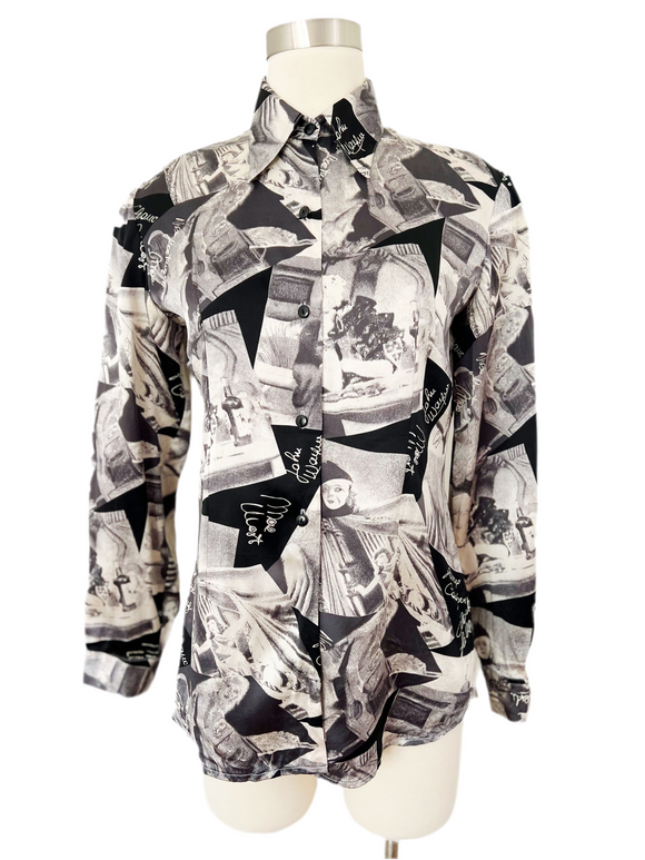 Old Hollywood Movie Stars Silk Print Button Down | Small