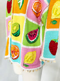Beaded Pastel Fruit Cardigan | Large