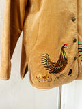 Bob Mackie Wearable Art Embroidered Corduroy Jacket | Large