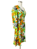 Colina Jungle Cat Print Silk Dress | Medium (As Is)