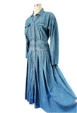 Classic Wash Denim Midi Shirtdress | Large