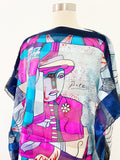 Picasso Print Scarf Double Sided Scarf Tunic Top | OSFM