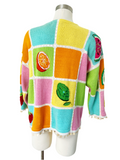 Beaded Pastel Fruit Cardigan | Large