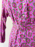 ESPRIT Abstract Paisley Print Rayon Dress with Belt | Medium