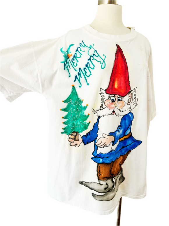 Airbrushed Holiday Gnome T-Shirt | 2X