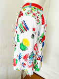 Abstract Fruit Print Rayon Shorts Set | Large