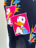 Magenta Hand Embroidered Donald Duck Caftan L|XL