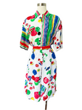 Abstract Fruit Print Rayon Shorts Set | Large