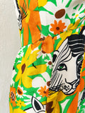 Colina Jungle Cat Print Silk Dress | Medium (As Is)