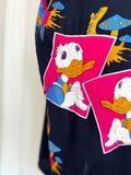 Magenta Hand Embroidered Donald Duck Caftan L|XL