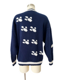 Navy Blue Ramie/Cotton Cat Sweater | XL