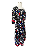 Albert Nipon Silk Hearts Dress | Medium