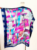 Picasso Print Scarf Double Sided Scarf Tunic Top | OSFM