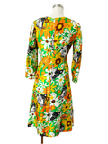 Colina Jungle Cat Print Silk Dress | Medium (As Is)