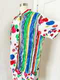 Abstract Fruit Print Rayon Shorts Set | Large
