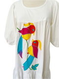 Embroidered Bird Cotton Dress | Medium