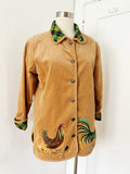 Bob Mackie Wearable Art Embroidered Corduroy Jacket | Large