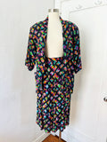 Abstract Floral Print Rayon Shorts Set | Large