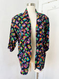 Abstract Floral Print Rayon Shorts Set | Large