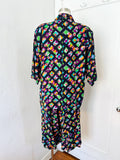 Abstract Floral Print Rayon Shorts Set | Large