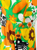 Colina Jungle Cat Print Silk Dress | Medium (As Is)