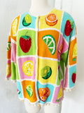Beaded Pastel Fruit Cardigan | Large