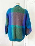 Color Block Acrylic Cardigan Sweater | XL