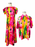 Rainbow Tie Dye Couples Dress and Button Down Set | Medium & Large