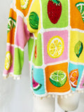 Beaded Pastel Fruit Cardigan | Large
