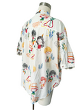 Playful Novelty Print Cotton Blouse | Large