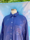 Hand Dyed Fruit Embroidered Appliqué Button Down - Multiple Colors